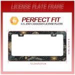 Beautiful Night Starry Sky License Plate Frame Nebula Stars License Plate Holder Funny Personalise Car Stainless Stee Decorative Parts for Standard Us Canada Vehicles 12x6 Inch for Women Men
