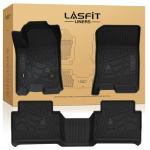 LASFIT Floor Mats for Chevrolet Chevy Colorado/GMC Canyon Crew Cab 2023 2024 2025 2026 (Fit Carpet Floor), All Weather TPE Custom Fit Floor Mats for Cars, 1st and 2nd Row Car Floor Mats Full Set
