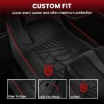 LASFIT Floor Mats for Chevrolet Chevy Colorado/GMC Canyon Crew Cab 2023 2024 2025 2026 (Fit Carpet Floor), All Weather TPE Custom Fit Floor Mats for Cars, 1st and 2nd Row Car Floor Mats Full Set