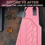 CAR PASS Heavy Rubber Car Floor Mats, Deep Waterproof Car Mats All Weather, Universal Trim-to Fit Automotive Floor Mats for Car SUV Truck Van, Durable Cute Floor Liners for Women Girly (All Pink)