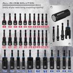 80-Piece Premium Magnetic Impact Nut Driver Set Metric & SAE with Socket Adapters, Bit Holder, Wing Nut Driver, Universal Sockets, Quick Release Extension, Power Bits