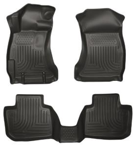Husky Liners Weatherbeater Floor Mats | Fits 2016-2017 Subaru Crosstrek; 2012-2016 Subaru Impreza | Front & 2nd Row, 3-pc Black - 99801