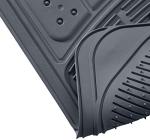 Amazon Basics Universal PVC Faux Rubber Car Floor Mats, All Weather Protection, Waterproof Flexible Trim to Fit for 95% Automotive SUV Sedans Trucks, Charcoal Pure Grey Solid Gray, Pack of 3