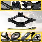 ZIBIAO Car Jack Kit, Scissors Jack car, Max 2 ton (4,409 lb) Capacity, tire Jack Tool kit, Power Saving Ratchet Handles, Steel Scissors for tire Wrenches only, for Emergency use only