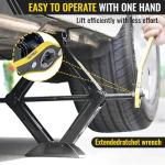 ZIBIAO Car Jack Kit, Scissors Jack car, Max 2 ton (4,409 lb) Capacity, tire Jack Tool kit, Power Saving Ratchet Handles, Steel Scissors for tire Wrenches only, for Emergency use only
