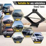 ZIBIAO Car Jack Kit, Scissors Jack car, Max 2 ton (4,409 lb) Capacity, tire Jack Tool kit, Power Saving Ratchet Handles, Steel Scissors for tire Wrenches only, for Emergency use only