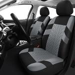 Pariitadin Car Seat Covers Full Set, Washable and Breathable Premium Cloth Automotive Vehicle Seat Cover for Car Interior, Universal Fit for Most Cars, Sedan, Truck, SUV(Black/Gray)