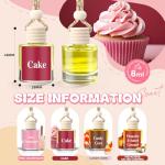 Maxdot 4 Pcs Cute Car Air Freshener Hanging Fall Car Essentials Oil Diffuser Long Lasting Air Freshener Aromatherapy Vehicle Diffuser Automobile Scents Fragrance(Dessert and Sweet Collection)