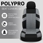 Pariitadin Car Seat Covers Full Set, Washable and Breathable Premium Cloth Automotive Vehicle Seat Cover for Car Interior, Universal Fit for Most Cars, Sedan, Truck, SUV(Black/Gray)