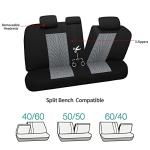 Pariitadin Car Seat Covers Full Set, Washable and Breathable Premium Cloth Automotive Vehicle Seat Cover for Car Interior, Universal Fit for Most Cars, Sedan, Truck, SUV(Black/Gray)