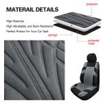 Pariitadin Car Seat Covers Full Set, Washable and Breathable Premium Cloth Automotive Vehicle Seat Cover for Car Interior, Universal Fit for Most Cars, Sedan, Truck, SUV(Black/Gray)