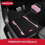 Rubbermaid Car Floor Mat, Heavy Duty All-Weather Car Mats Full Set with Dual-Tone Pink Aluminum Inserts – Universal Fit, Anti-Slip Backing, Trim-to-Fit for Most SUV, Sedan, Van