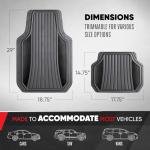 Motor Trend ChromeTech Car Floor Mats Full Set - Durable Rubber Floor Mats for Cars with Two Tone Accent, All Weather Interior Protection for Front and Rear with Non-Slip Backing, Gray/Black