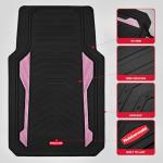 Rubbermaid Car Floor Mat, Heavy Duty All-Weather Car Mats Full Set with Dual-Tone Pink Aluminum Inserts – Universal Fit, Anti-Slip Backing, Trim-to-Fit for Most SUV, Sedan, Van