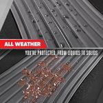 Motor Trend ChromeTech Car Floor Mats Full Set - Durable Rubber Floor Mats for Cars with Two Tone Accent, All Weather Interior Protection for Front and Rear with Non-Slip Backing, Gray/Black