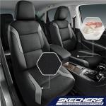 Skechers Memory Foam Car Seat Covers, Air Cool Mesh Thick Seat Covers, Gray Two Front Car Seat Protector, Airbag Compatible, Automotive Comfort & Protection for Most Cars, Van,Trucks, SUV,Grey