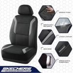 Skechers Memory Foam Car Seat Covers, Air Cool Mesh Thick Seat Covers, Gray Two Front Car Seat Protector, Airbag Compatible, Automotive Comfort & Protection for Most Cars, Van,Trucks, SUV,Grey