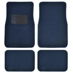 BDK Classic Carpet Floor Mats for Car & Auto - Universal Fit -Front & Rear with Heelpad (Blue) - MT-100-BL