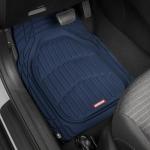 Motor Trend FlexTough Floor Mats for Cars, Blue Deep Dish All-Weather Car Mats, Waterproof Trim-to Fit Automotive Floor Mats for Cars Trucks SUV, Universal Floor Liner Car Accessories