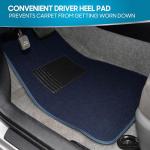 BDK Classic Carpet Floor Mats for Car & Auto - Universal Fit -Front & Rear with Heelpad (Blue) - MT-100-BL