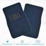 BDK Classic Carpet Floor Mats for Car & Auto - Universal Fit -Front & Rear with Heelpad (Blue) - MT-100-BL