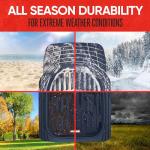 Motor Trend FlexTough Floor Mats for Cars, Blue Deep Dish All-Weather Car Mats, Waterproof Trim-to Fit Automotive Floor Mats for Cars Trucks SUV, Universal Floor Liner Car Accessories