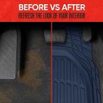 Motor Trend FlexTough Floor Mats for Cars, Blue Deep Dish All-Weather Car Mats, Waterproof Trim-to Fit Automotive Floor Mats for Cars Trucks SUV, Universal Floor Liner Car Accessories