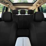 FH Group Universal Car Seat Covers Full Set for SUV Truck Sedan Vans | All-Purpose Cloth Seat Cover Set Airbag Compatible Washable Split Bench Protector Interior Upgrade - Black
