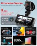 IIWEY 4K+4K Dash Cam Front and Rear, Dual STARVIS w/HDR, 5G WiFi-6 (up to 20MB/s) with App, 128G SD Card Included, GPS, Dash Camera for Cars with 24/7 Parking Mode, 3.18 Inch IPS, 170° Wide Angle