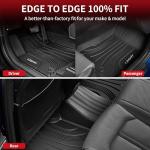 LASFIT Floor Mats for Hyundai Santa Fe 2021 2022 2023 (Only Fit Gas, Not Fit Hybrid or PHEV), All Weather TPE Custom Fit Car Floor Liners 1st & 2nd Row Mats Accessoires, Black