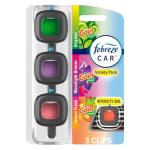 Febreze Car Air Freshener, Odor-Fighting Automotive Vent Clip, Mixed Gain Scent, 3 Count