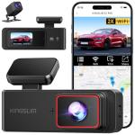 Kingslim Dash Cam Front and Rear 2K+1080P, Mini WiFi Dash Camera for Cars Dual Dashcam Parking Monitor, Loop Recording, Car Camera Support Max 256GB (E2PRO)
