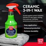 Griot's Garage Ceramic 3-in-1 Wax, SiO2 Spray for Cars, Trucks, and RV’s, Provides Protection and Water Beading on Paint, Wheels, Plastic, Rubber Trim, Chrome, and More, 10978, 22 oz