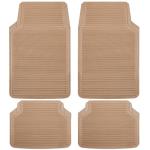 CAR PASS Rubber Floor Mats - All Weather, Full Set 4-Piece, Waterproof Automotive Mats Trim to Fit Most Cars, Sedans, SUVs, Vans - Heavy Duty Anti-Slip Easy Clean, All Beige