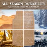 CAR PASS Rubber Floor Mats - All Weather, Full Set 4-Piece, Waterproof Automotive Mats Trim to Fit Most Cars, Sedans, SUVs, Vans - Heavy Duty Anti-Slip Easy Clean, All Beige