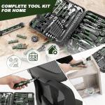 Prostormer 259-Piece Tool Kit, General Household Hand Tool Set with Plastic Storage Toolbox, Portable Complete Repair Tool Box for Home and Car (Green)