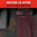 Motor Trend FlexTough Floor Mats for Cars, Burgundy Deep Dish All-Weather Car Mats, Waterproof Trim-To Fit Automotive Cars Trucks SUV, Universal Liner Accessories