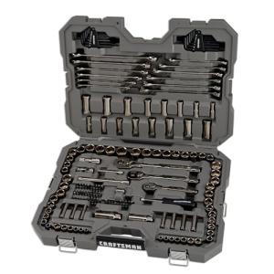 CRAFTSMAN OVERDRIVE 154-Piece Gunmetal Chrome Mechanics Tool Set, Standard SAE/Metric Socket Set, with Hard Case (CMMT99154L)