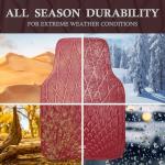 CAR PASS Luxury Faux Leather Floor Mats for Cars, Waterproof All Weather Car Mats Full Set, Anti-Slip Deluxe Automotive Floor Mats Universal Fit for Most SUV,Vans,Sedans,Trucks, 4 Piece Burgundy Red