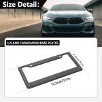 Black License Plate Frames - 2PCS License Plate Covers, Universal Aluminum Front and Rear Tag Holders with Screws, Rust-Proof Car License Plate Holder for All Vehicles (Black)