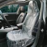 ICWEIMEI 100PCS Disposable Car Seat Covers Plastic Seat Covers for Cars Universal Disposable Clear Plastic Car Cover, Car Disposable Transparent Seat Protective Covers