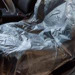 ICWEIMEI 100PCS Disposable Car Seat Covers Plastic Seat Covers for Cars Universal Disposable Clear Plastic Car Cover, Car Disposable Transparent Seat Protective Covers