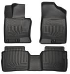Husky Liners Weatherbeater Floor Mats | Fits 2011-2015 Kia Optima | Front & 2nd Row, 3-pc Black - 99691