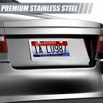 QUANQIUFEI 2 Pack License Plate Frames, Stainless Steel Car License Plate Cover Car Accessories with Screw Caps (Silver)