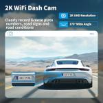DUUSTA Dash Cam Front, 2K/1440P QHD Dash Camera for Cars Free 32GB Card Included, 170° Wide Angle WDR Dashcams Mini Built in WiFi & APP Control, Night Vision, G-Sensor, Loop Recording