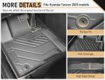 Runine Floor Mats for Hyundai Tucson 2022-2026, All Weather Protection Custom Floor Mats Trunk Cargo and Car Windshield Cover Set for Hyundai Tucson Accessories,Car Floor Liners Set,5packs.