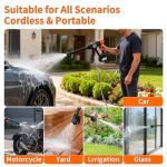 Cordless High-Pressure Washer, Includes 4.0Ah Battery and Charger, with 6-in-1 Nozzle; Portable Cordless high-Pressure Washer Ideal for car Washing, Yard Maintenance, and Household Cleaning.