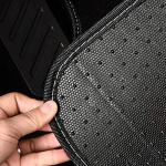 CAR PASS Rainbow Waterproof Universal Fit Faux Leather Car Carpet- Anti-Slip Nibbed Backing Floor Mats for SUV, Vans, Sedans, Trucks, Automotive Set of 4 (Black with Gray)