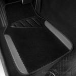 CAR PASS Rainbow Waterproof Universal Fit Faux Leather Car Carpet- Anti-Slip Nibbed Backing Floor Mats for SUV, Vans, Sedans, Trucks, Automotive Set of 4 (Black with Gray)