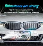 2 Pack Bling License Plate Frame for Women Murimt Gem Diamond Rhinestone License Plate Frames Handcrafted Stainless Steel Bedazzled License Plate Cover | Holder High-End Gift Box（Black）…